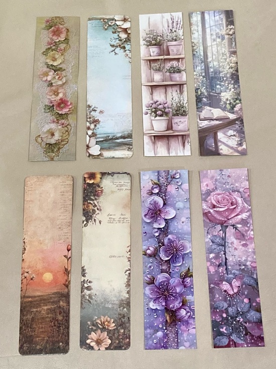 Other - Floral English Garden Country Romantic Bookmarks Set of 8